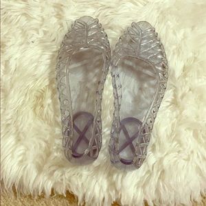 NWOT clear American Apparel flats